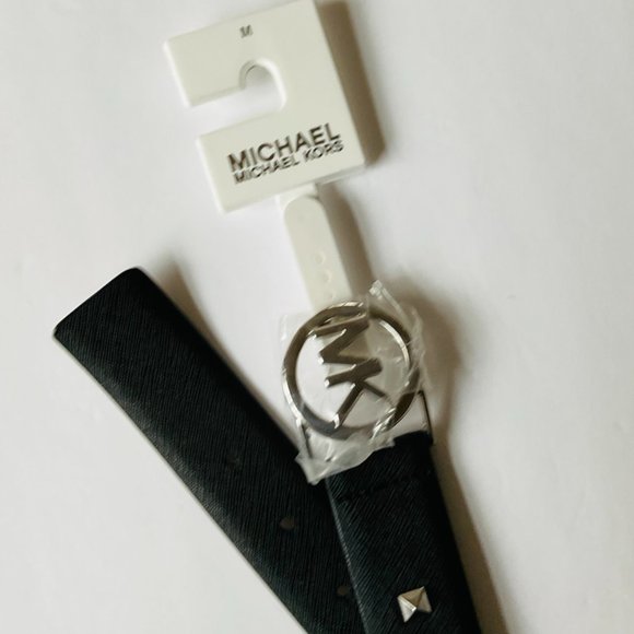 MICHAEL KORS Women's Genuine Leather Studded Belt NWT Size M - Picture 5 of 5